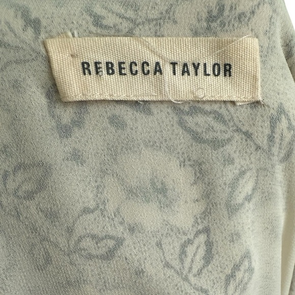 Rebecca Taylor Black White Cream Dainty Floral Silk Cap Sleeve Mini Dress Small - Picture 5 of 8